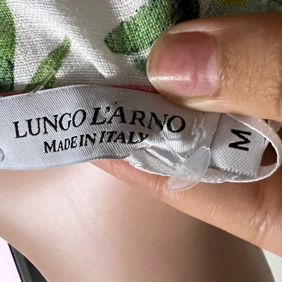LUNGO L’ARNO Women’s 100% Linen Floral Dress NEW - Picture 12 of 16